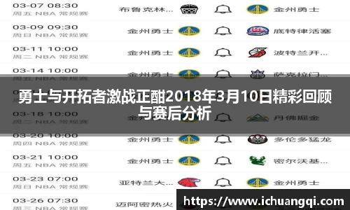 勇士与开拓者激战正酣2018年3月10日精彩回顾与赛后分析